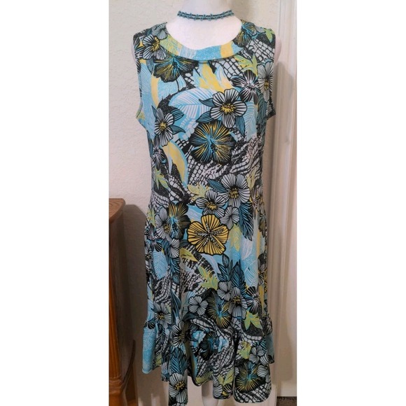 NY Collection Dresses & Skirts - NY Collection Women's Sleeveless Teal & Black Dress. Size M